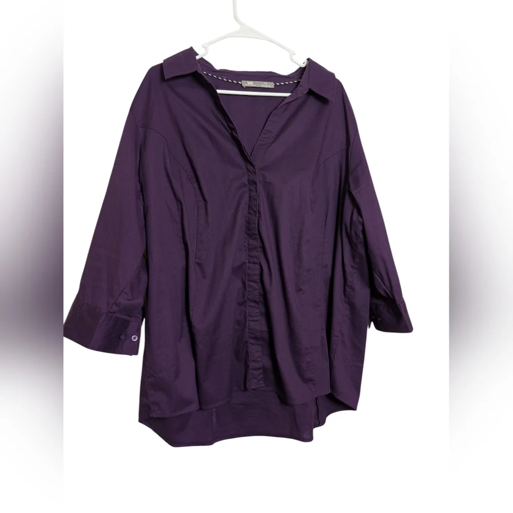 Riders by Lee Purple Oversized Button Down Shirt - Picture 1 of 1
